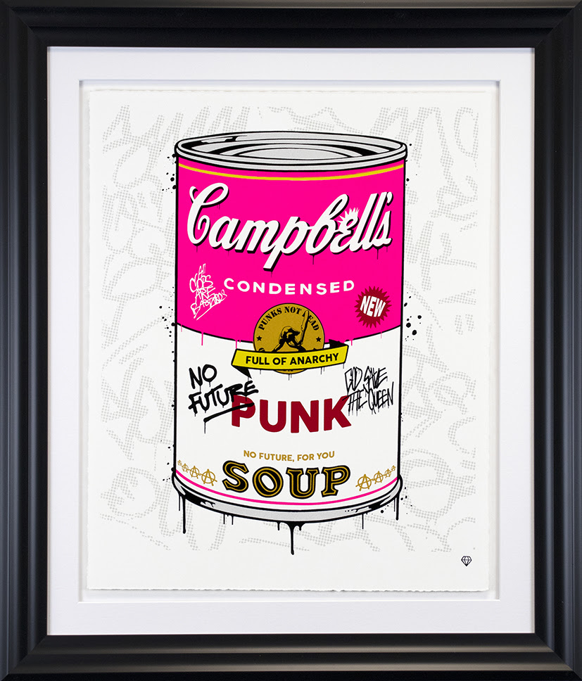 Campbell's Punk Soup - Artist Proof - Black Float - Framed by JJ Adams