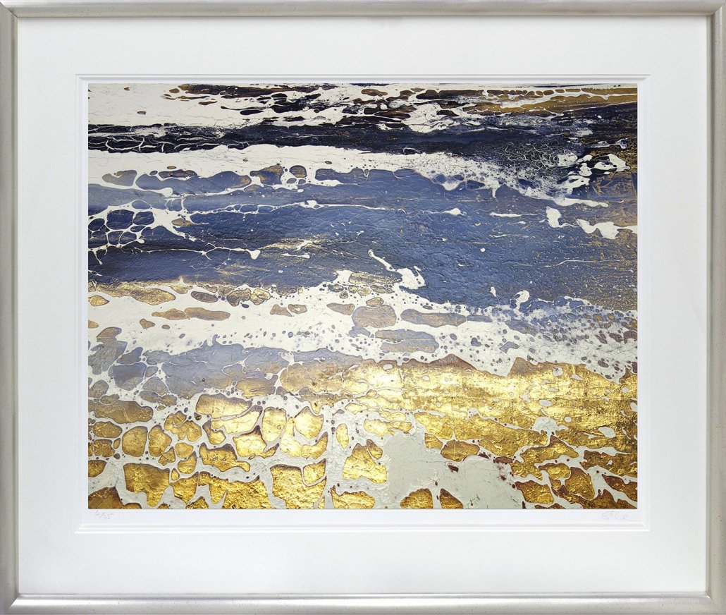 Egmont Point No 7 - Paper - Silver - Framed by Michael Sole
