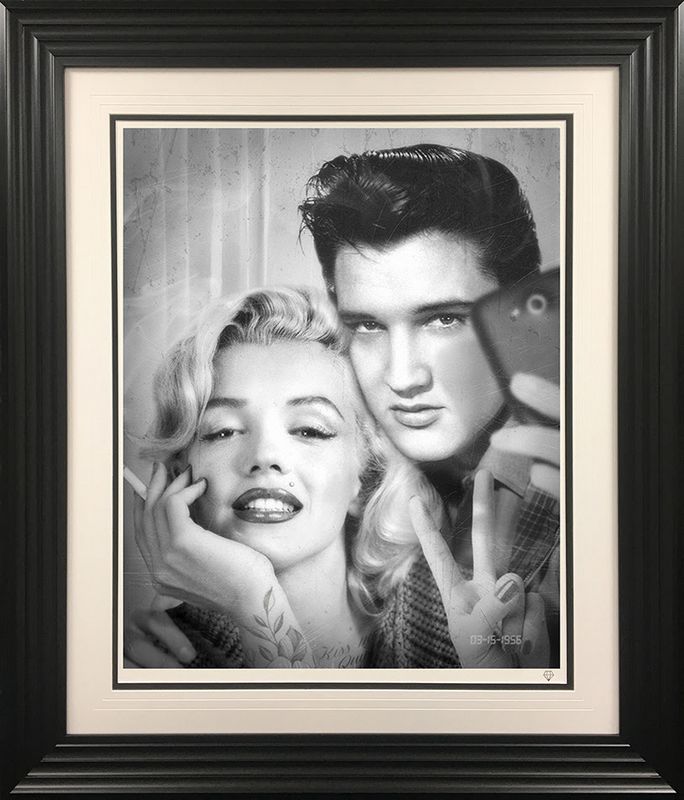 Elvis And Marilyn Photobooth - Black - Framed by JJ Adams