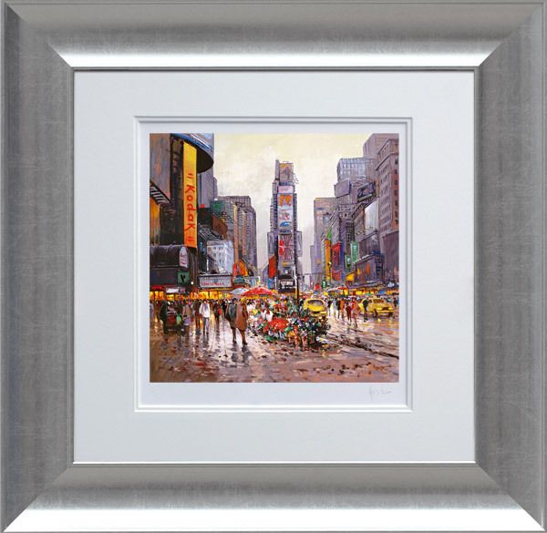 Flower Stall, Manhattan - Silver - Framed by Henderson Cisz