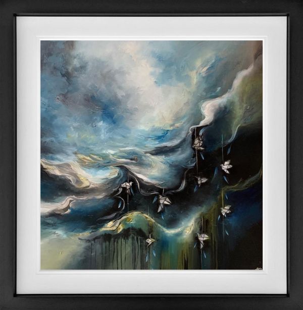 Fly Away Abstract - Original - Black Framed by Alison Johnson