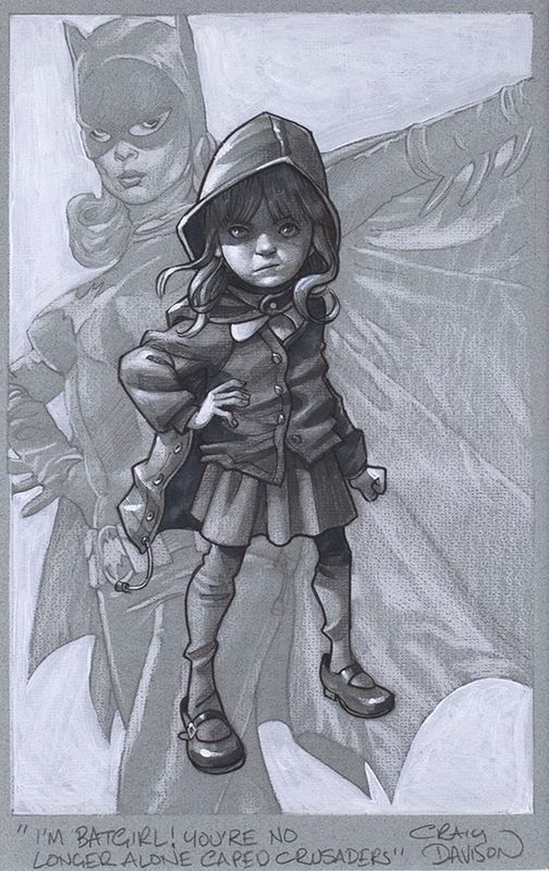 Gotham Girl - Sketch - Mounted by Craig Davison