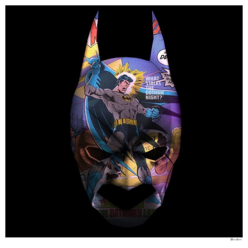 Gotham Knight - Original - Black Background - Black - Framed by Monica Vincent