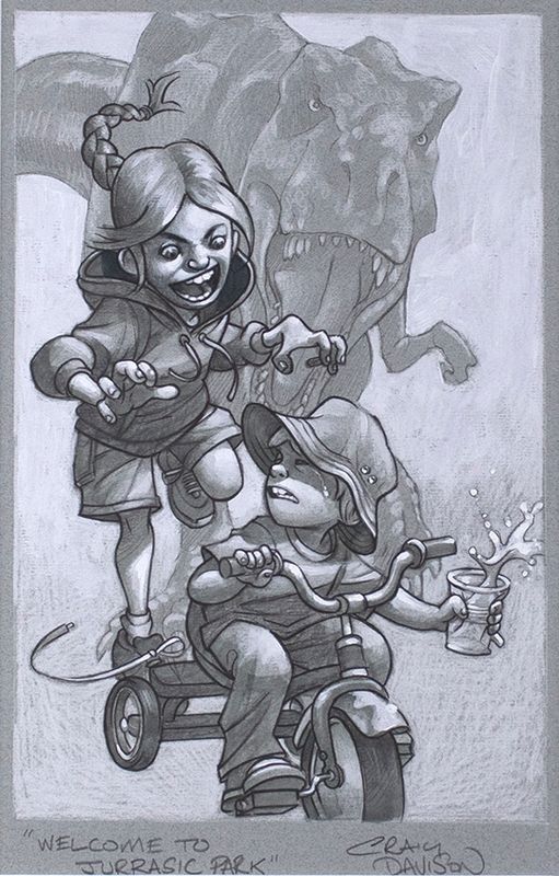 Keep Absolutely Still, Her Vision Is Based On Movement - Sketch - Mounted by Craig Davison