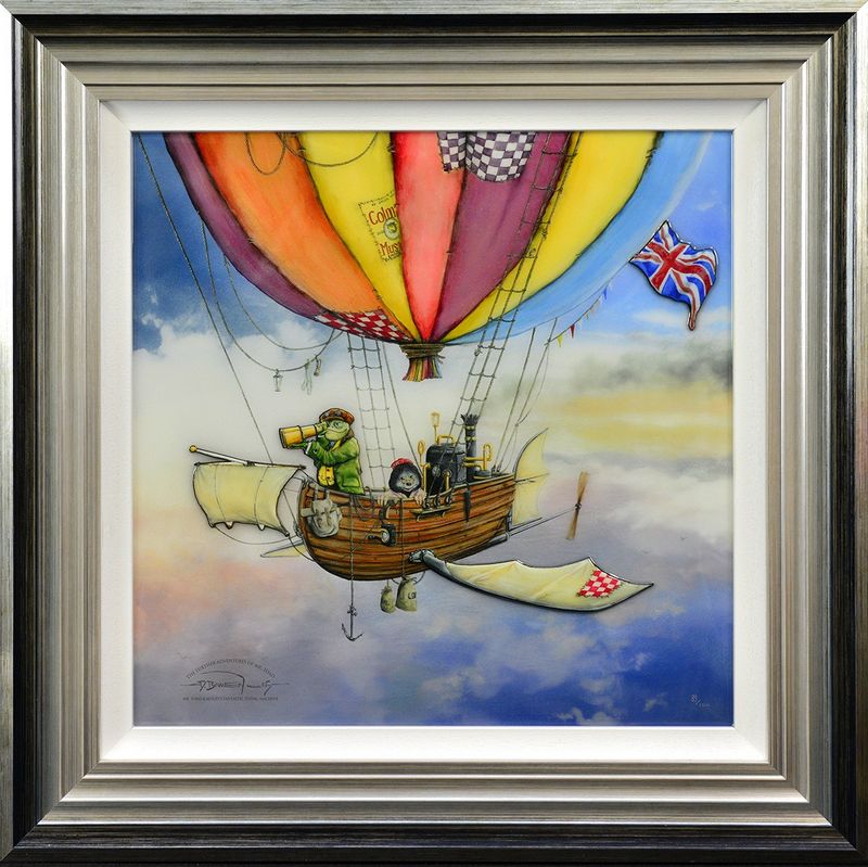 Mr Toad And Moley's Fantastic Flying Machine - Black & Silver Framed by Dale Bowen