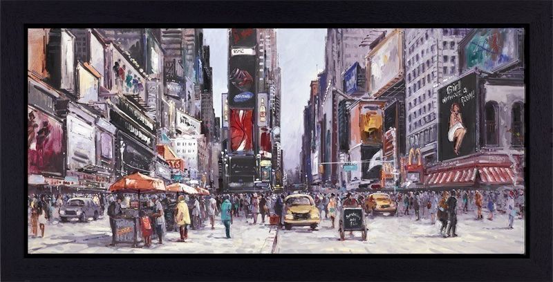 New York Central - Black Framed Box Canvas by Henderson Cisz