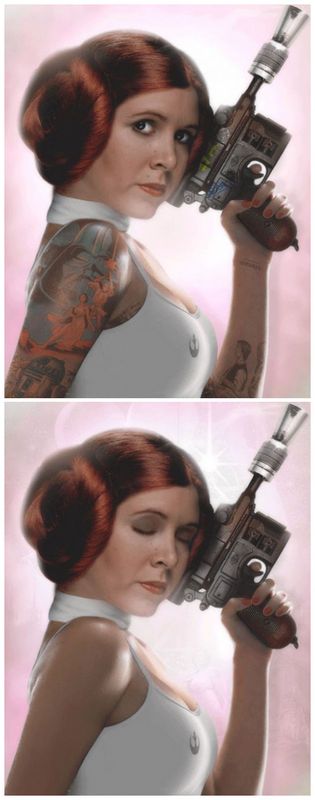 Princess Leia Lenticular - Artist Proof Gold - Framed by JJ Adams