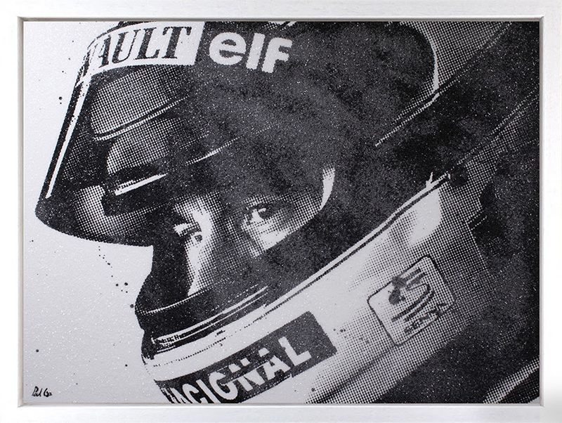 Race To Win (Senna) - Artist Proof White Framed Box Canvas by Paul Oz