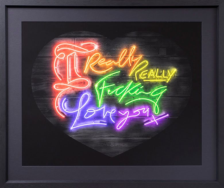 Really Really - Rainbow Version - Artist Proof - Black - Framed by Courty