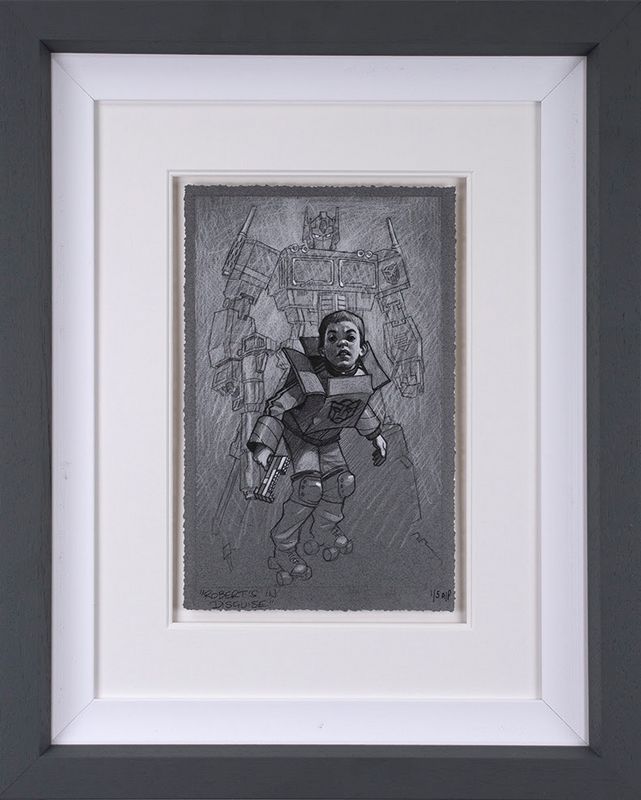 Robert's In Disguise - Sketch - Grey - Framed by Craig Davison