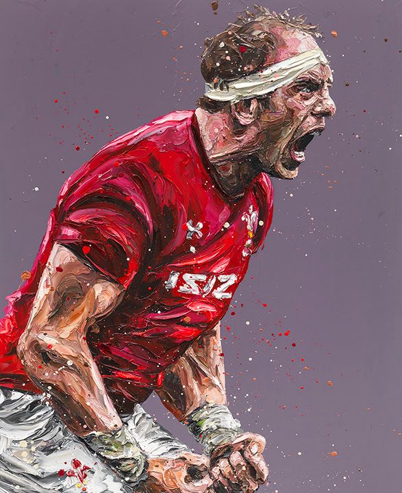 Screaming At The English (Alun Wyn Jones) - Artist Proof - Mounted by Paul Oz