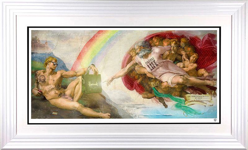 Temptation Of God By Dave (From Brighton) - White - Framed by JJ Adams