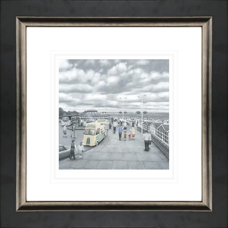 What Do You Like Best, Grandad Or Chips - Paper - Black - Framed by Leigh Lambert